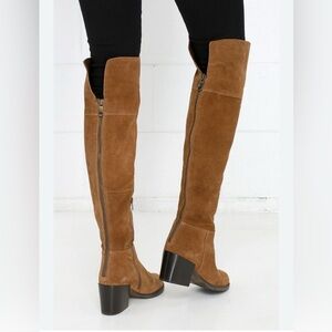 Steve Madden Women's Orabela Chestnut Suede Knee-High Boots 23" Tall‎ Size 8 EUC